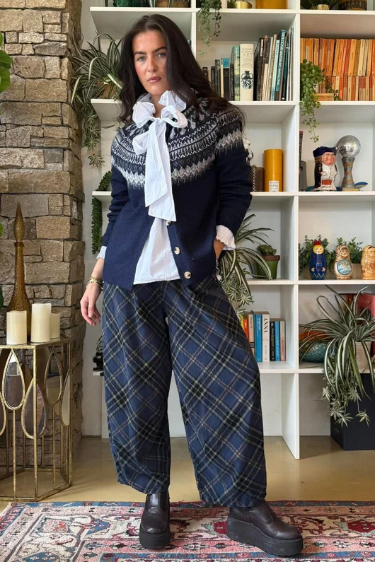 Ferguson Fair Isle Cardigan Navy